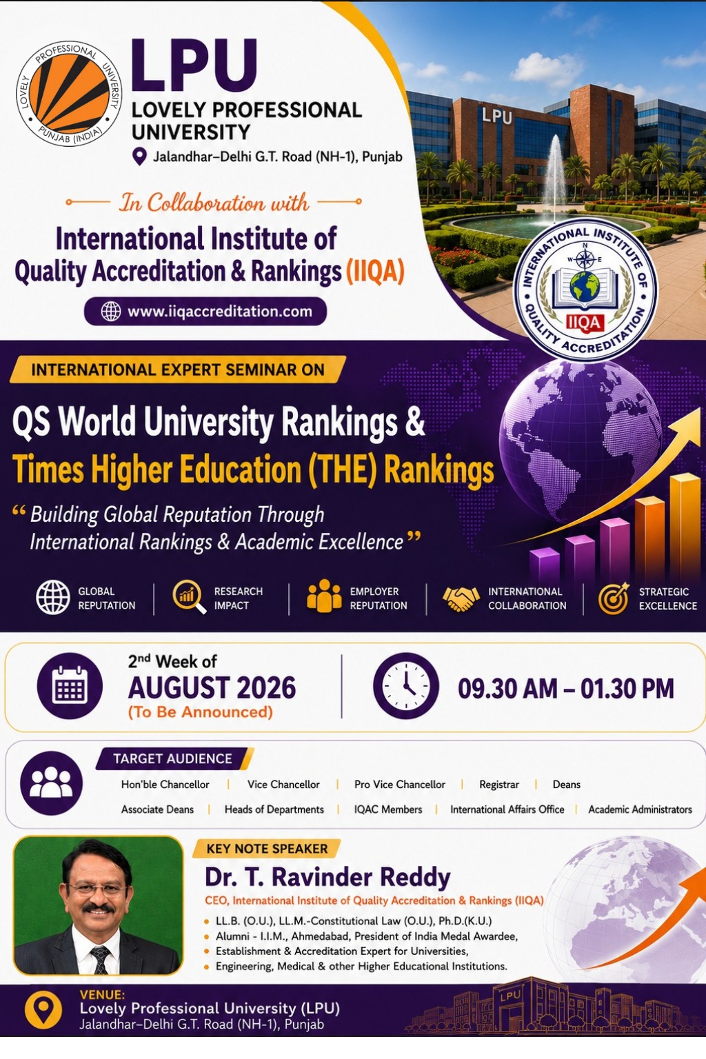 LPU & IIQA International Expert Seminar on QS World University Rankings & Times Higher Education (THE) Rankings