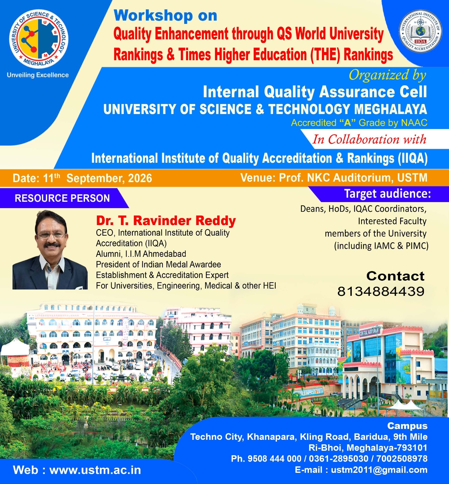 International Expert Seminar on QS World University Rankings and THE Rankings at USTM Meghalaya