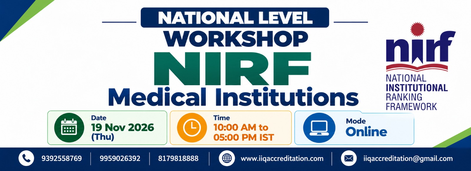 National Level Workshop on NIRF for Medical Institutions